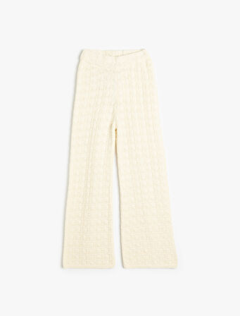 Ajurlu Triko  İspanyol Paça Pantolon