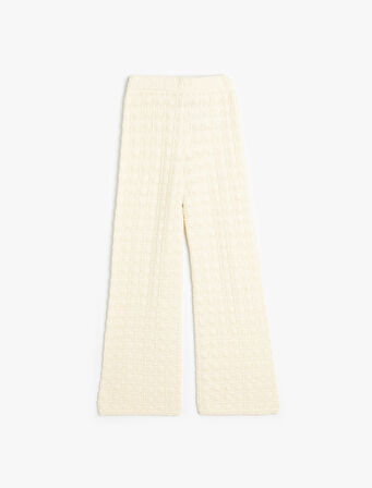 Ajurlu Triko  İspanyol Paça Pantolon