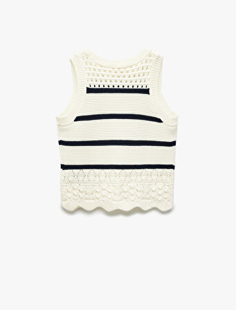 Bisiklet Yaka Kolsuz Çizgili Triko Atlet 