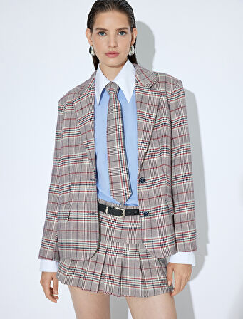 Blazer Ceket Kruvaze Düğmeli Cepli 