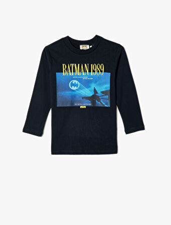 Batman Tişört Lisanslı Uzun Kollu Bisiklet Yaka Pamuklu