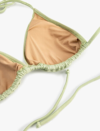 Astarlı İpli Üçgen Bikini Üstü