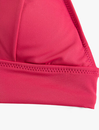 Arkası Çapraz Bağlama Detaylı V Yaka Bralet Bikini Üstü