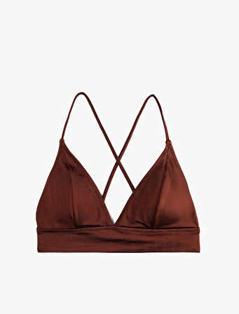 Arkası Çapraz Askılı Bağlama Detaylı Bralet Bikini Üst
