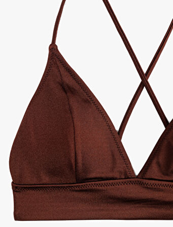 Arkası Çapraz Askılı Bağlama Detaylı Bralet Bikini Üst