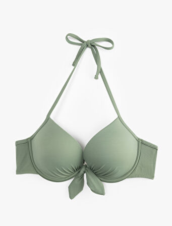 Fiyonk Detaylı Dolgulu Destekli Push-Up Bikini Üstü