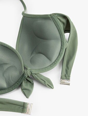 Fiyonk Detaylı Dolgulu Destekli Push-Up Bikini Üstü