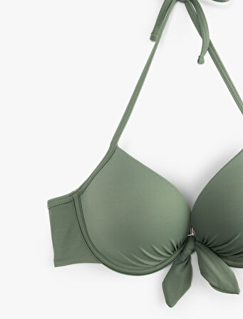 Fiyonk Detaylı Dolgulu Destekli Push-Up Bikini Üstü