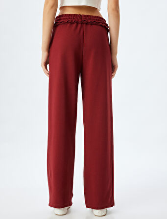 Eşofman Pantolon Bol Paça Cepli Beli Bağlamalı Pamuklu