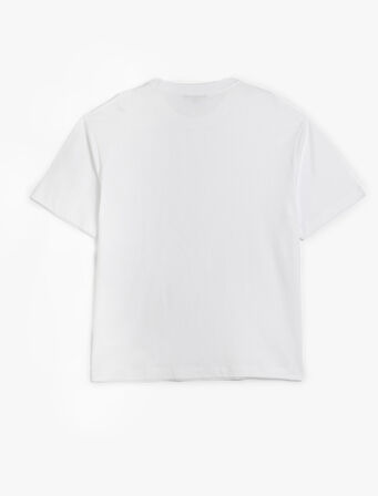 Kısa Kollu Pamuklu Bisiklet Yaka Basic Oversize Tişört