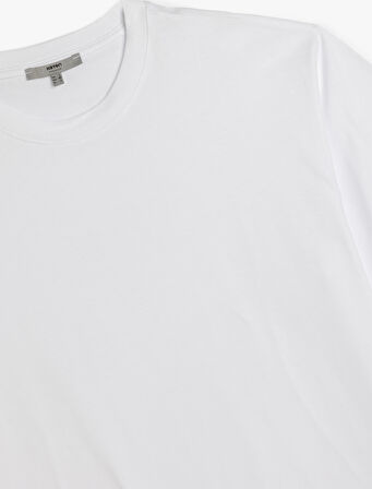 Kısa Kollu Pamuklu Bisiklet Yaka Basic Oversize Tişört