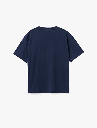 Kısa Kollu Pamuklu Bisiklet Yaka Basic Oversize Tişört