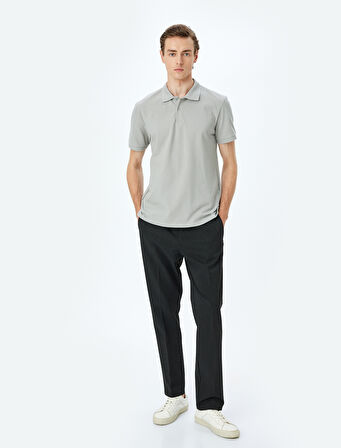Slim Fit Kısa Kollu Pamuklu Polo Yaka Tişört