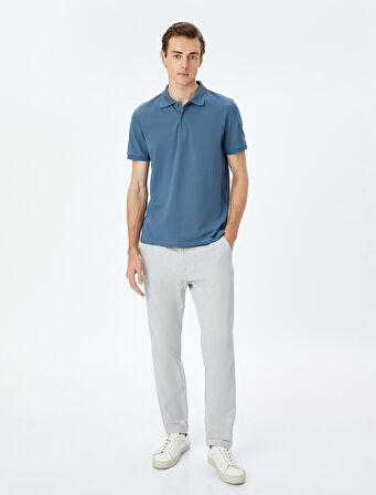 Slim Fit Kısa Kollu Pamuklu Polo Yaka Tişört