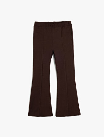 İspanyol Paça Tayt Pantolon Beli Lastikli 