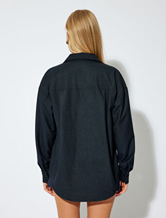 Uzun Kollu Gömlek Tek Cep Detaylı Regular Fit 