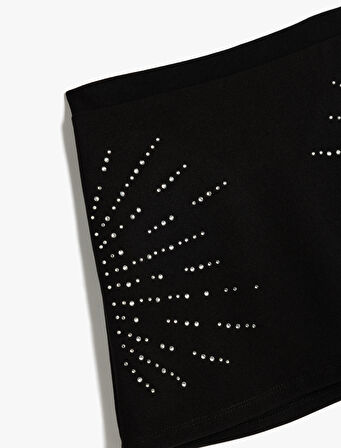 Etek Taş Detaylı Baskılı 