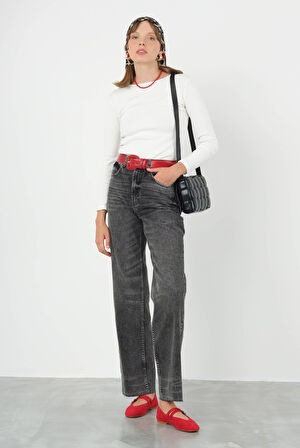 Wide Leg Jean Antrasit