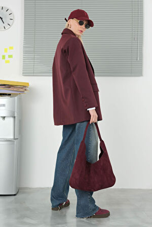 Klasik Blazer Ceket Bordo