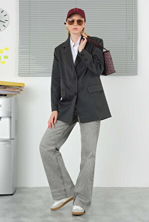 Klasik Blazer Ceket Antrasit