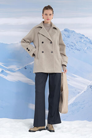 Kısa Kruvaze Kaban Vizon