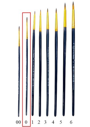 Habico Sentetik Sulu Boya Fırçası Gold Fırça Art 123 No:0 - 3 adet