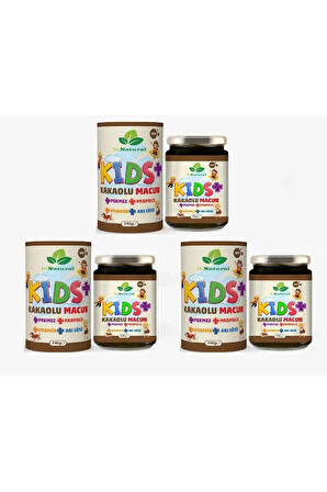 3 Adet Kids Çocuk Macunu Kakaolu - Arı Sütü - Propolis - Pekmez Ve Vitamin 240 gr