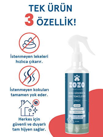 Zozo Cares Koku Giderici & Leke Çıkarıcı Sprey 330 Ml , Antifungal, Hipoalerjenik