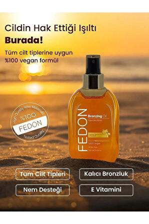 Bronzlaştırıcı Güneş Yağı Vegan E Vitamini Kakao Içerikli Bronzing Sun Oil 200 ml