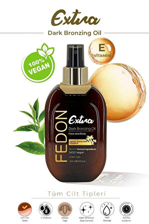 Ekstra Koyu Bronzlaştırıcı E Vitamini Kakao Içerikli Dark Extra Bronzing Oil 200 ml