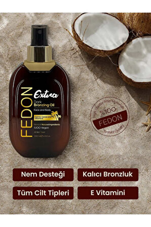 Ekstra Koyu Bronzlaştırıcı E Vitamini Kakao Içerikli Dark Extra Bronzing Oil 200 ml