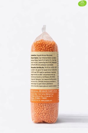 GRD GIDA GRD Organik Kırmızı Mercimek 500 gr