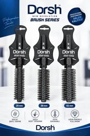 Dorsh Karaca Tipi Siyah Saplı Saç Fırçası Model: 29