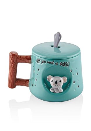 The Mia Koala Kapaklı ve Kaşıklı Kupa 370 ml