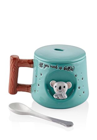 The Mia Koala Kapaklı ve Kaşıklı Kupa 370 ml