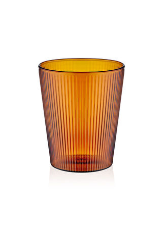 The Mia Striped Borosilikat Cam Bardak Amber 400 ml