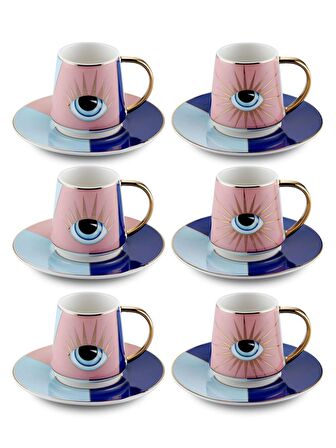 The Mia Eye Türk Kahvesi Fincan Takımı 6 Kişilik CUP0057