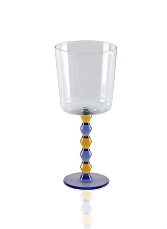 The Mia Bead Şarap Kadehi Mavi 300 ml Çok Renkli Kadeh