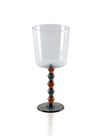 The Mia Bead Şarap Kadehi Amber 300 ml Çok Renkli Kadeh