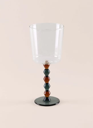 The Mia Bead Şarap Kadehi Amber 300 ml Çok Renkli Kadeh