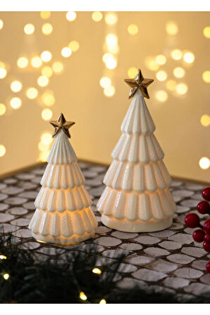 The Mia Dekoratif Led Işıklı Yılbaşı Ağacı Beyaz 10x10x18  SUS0120