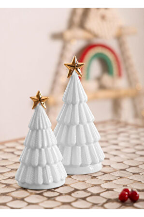 The Mia Dekoratif Led Işıklı Yılbaşı Ağacı Beyaz 10x10x18  SUS0120