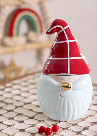 The Mia Yılbaşı Kurabiye Kavanozu Kase 12x12x20 cm