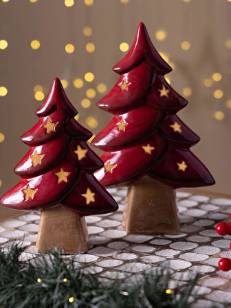 The Mia Dekoratif Led Işıklı Yılbaşı Ağacı 15x7x25 cm  SUS0159