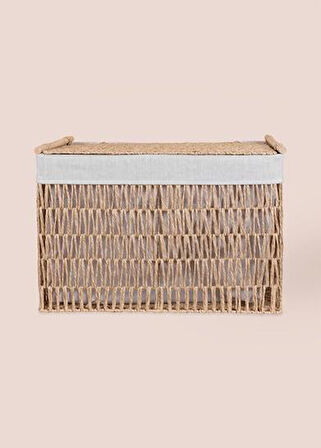 The Mia Cesta Hasır Organizer Sepet Naturel 62x42x42 Cm SPT0079