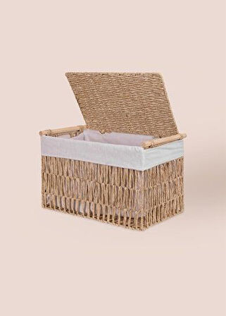 The Mia Cesta Hasır Organizer Sepet Naturel 52x30x32 Cm SPT0081