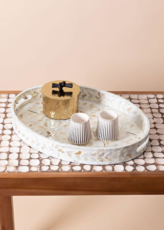 The Mia Sedef Oval Tepsi 50x36x6 cm TLC0078