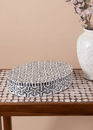 The Mia Sedef Yuvarlak Kutu 40x30x8 cm TLC0089