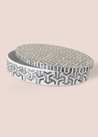 The Mia Sedef Yuvarlak Kutu 40x30x8 cm TLC0089