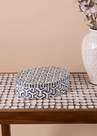 The Mia Sedef Yuvarlak Kutu 30x23x8 cm TLC0090
